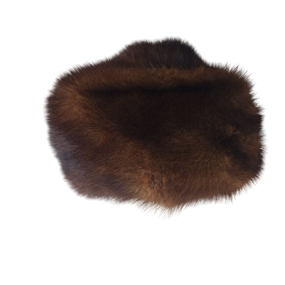 VTG Genuine Mink Fur Davy Crockett Style Hat with Tail Women OS - Picture 7 of 14